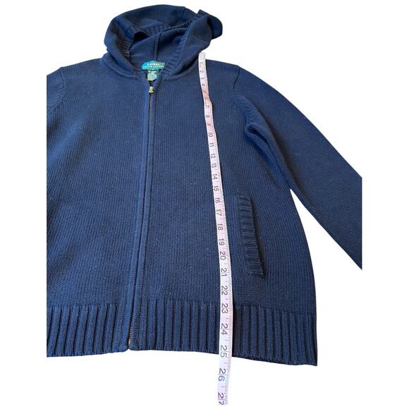 EUC Ralph Lauren 100% Cotton Knit Full Zip Hoodie Sweater Navy Size Small - Picture 8 of 14